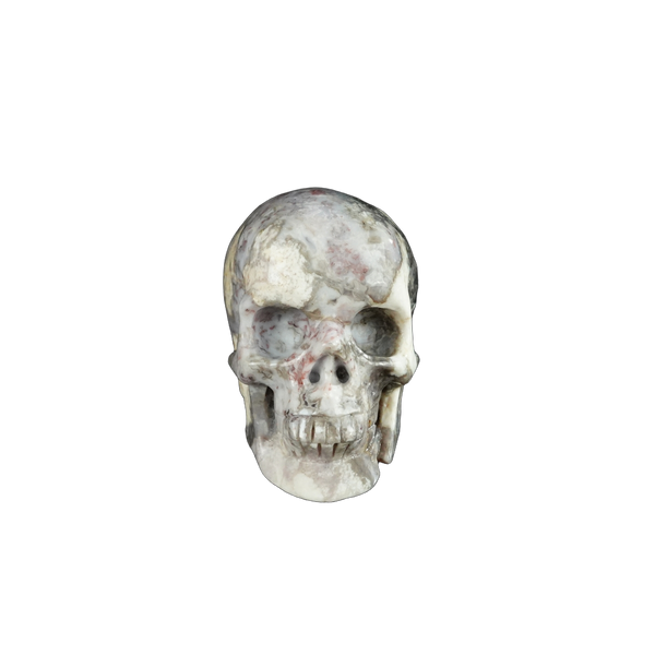 2.2" Blue Flower Agate Crystal Skull Carving - Unique Piece #BF14