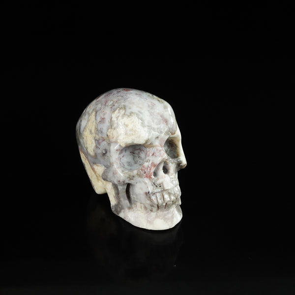 2.2" Blue Flower Agate Crystal Skull Carving - Unique Piece #BF14 - alternate view