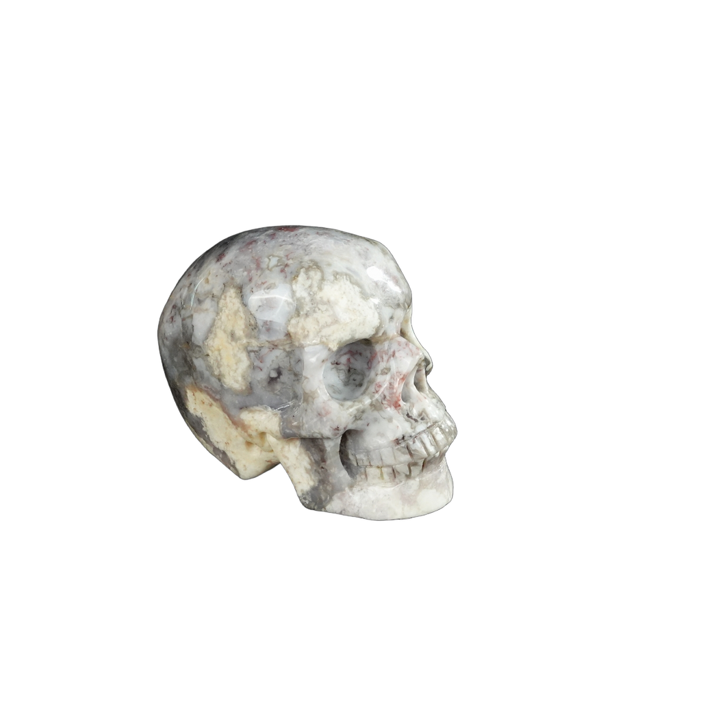 2.2" Blue Flower Agate Crystal Skull Carving - Unique Piece #BF14