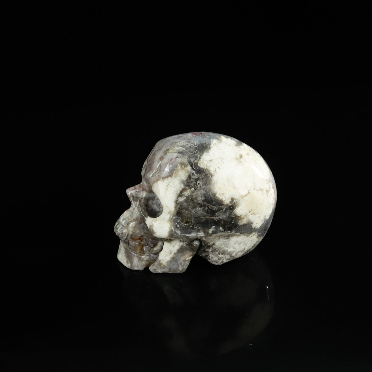 2.2" Blue Flower Agate Crystal Skull Carving - Unique Piece #BF14