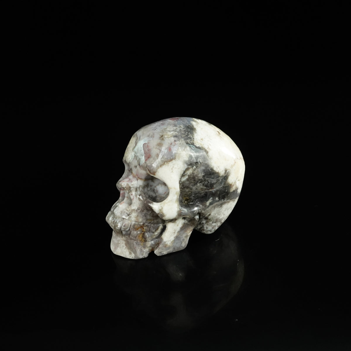 2.2" Blue Flower Agate Crystal Skull Carving - Unique Piece #BF14