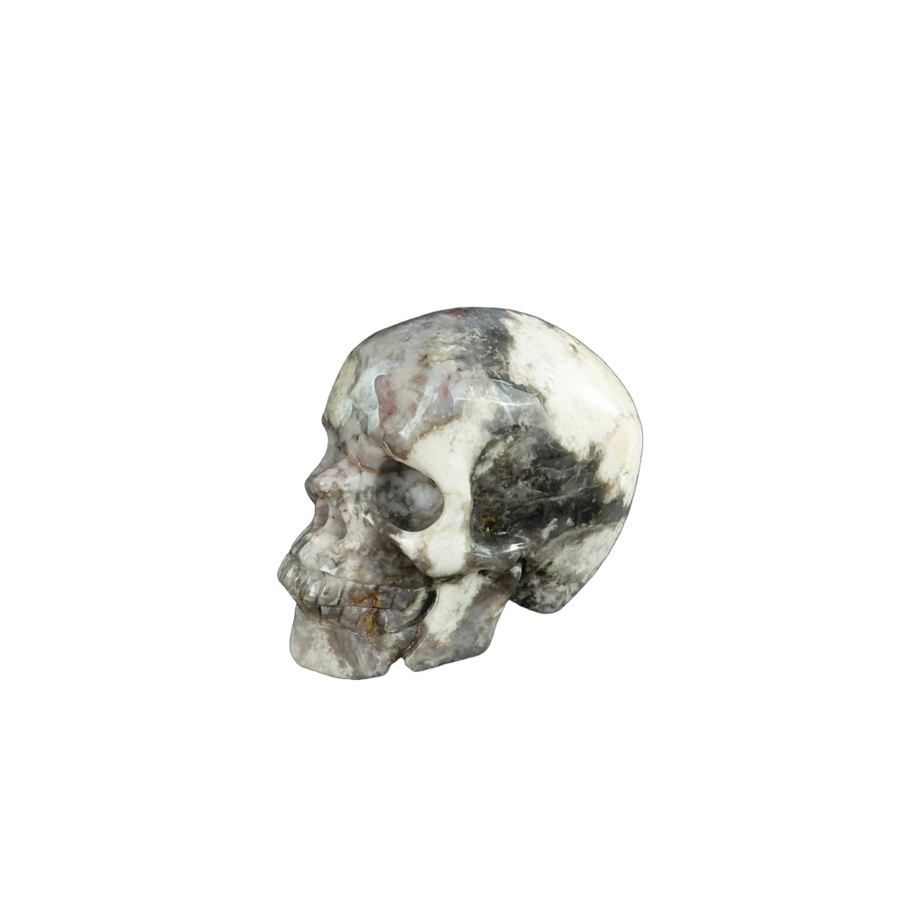 2.2" Blue Flower Agate Crystal Skull Carving - Unique Piece #BF14