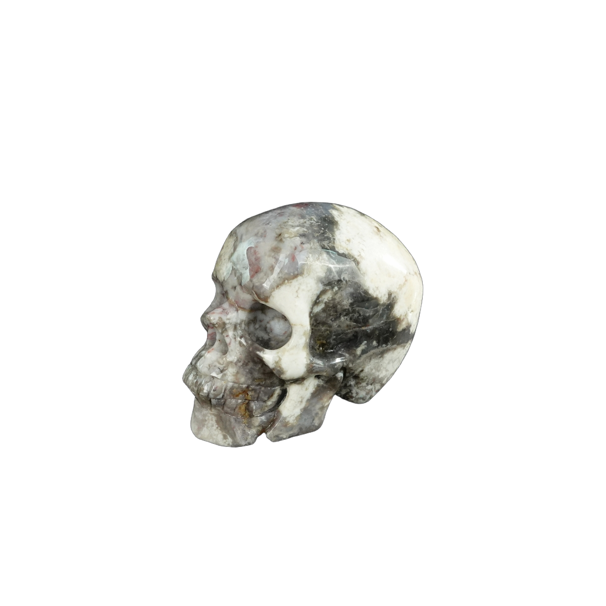 2.2" Blue Flower Agate Crystal Skull Carving - Unique Piece #BF14