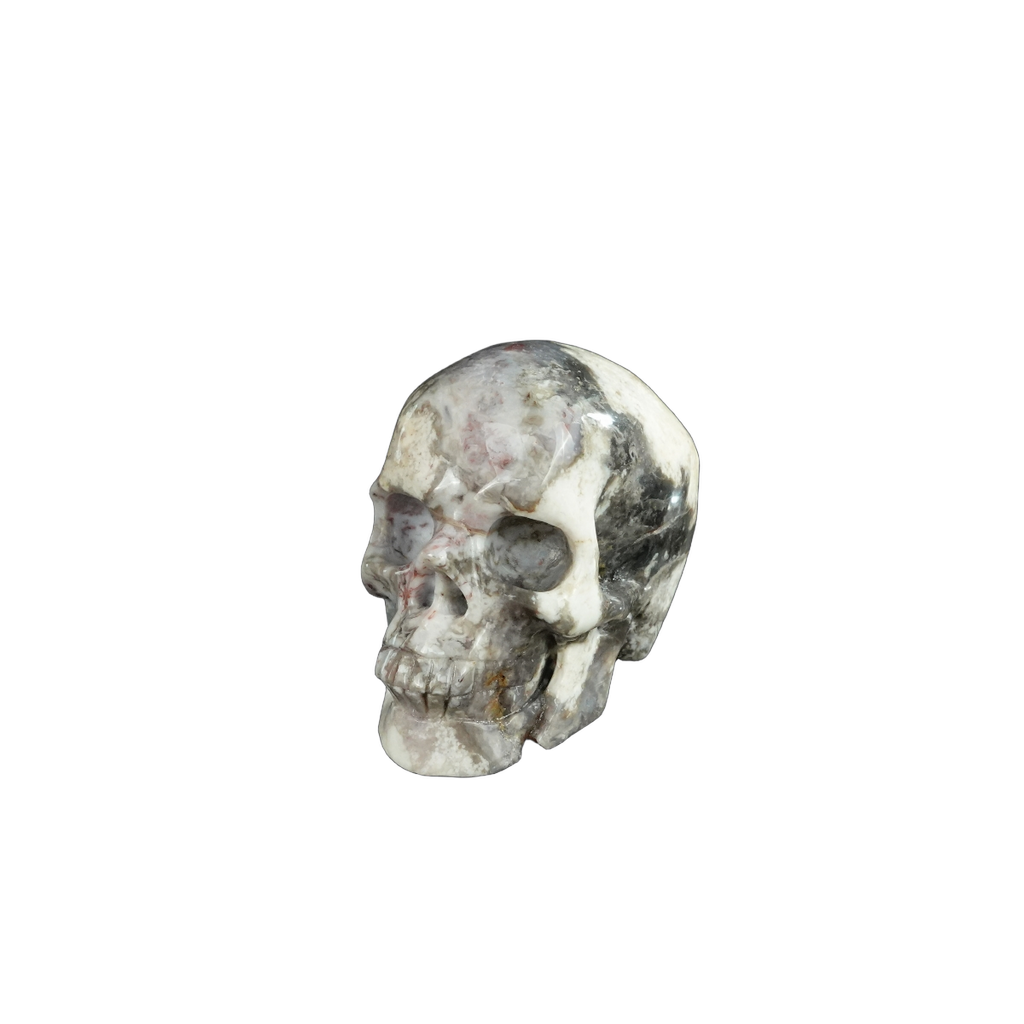 2.2" Blue Flower Agate Crystal Skull Carving - Unique Piece #BF14