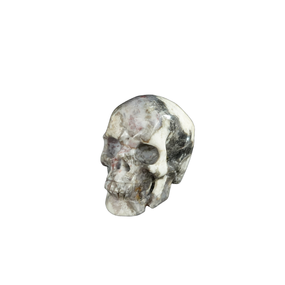 2.2" Blue Flower Agate Crystal Skull Carving - Unique Piece #BF14
