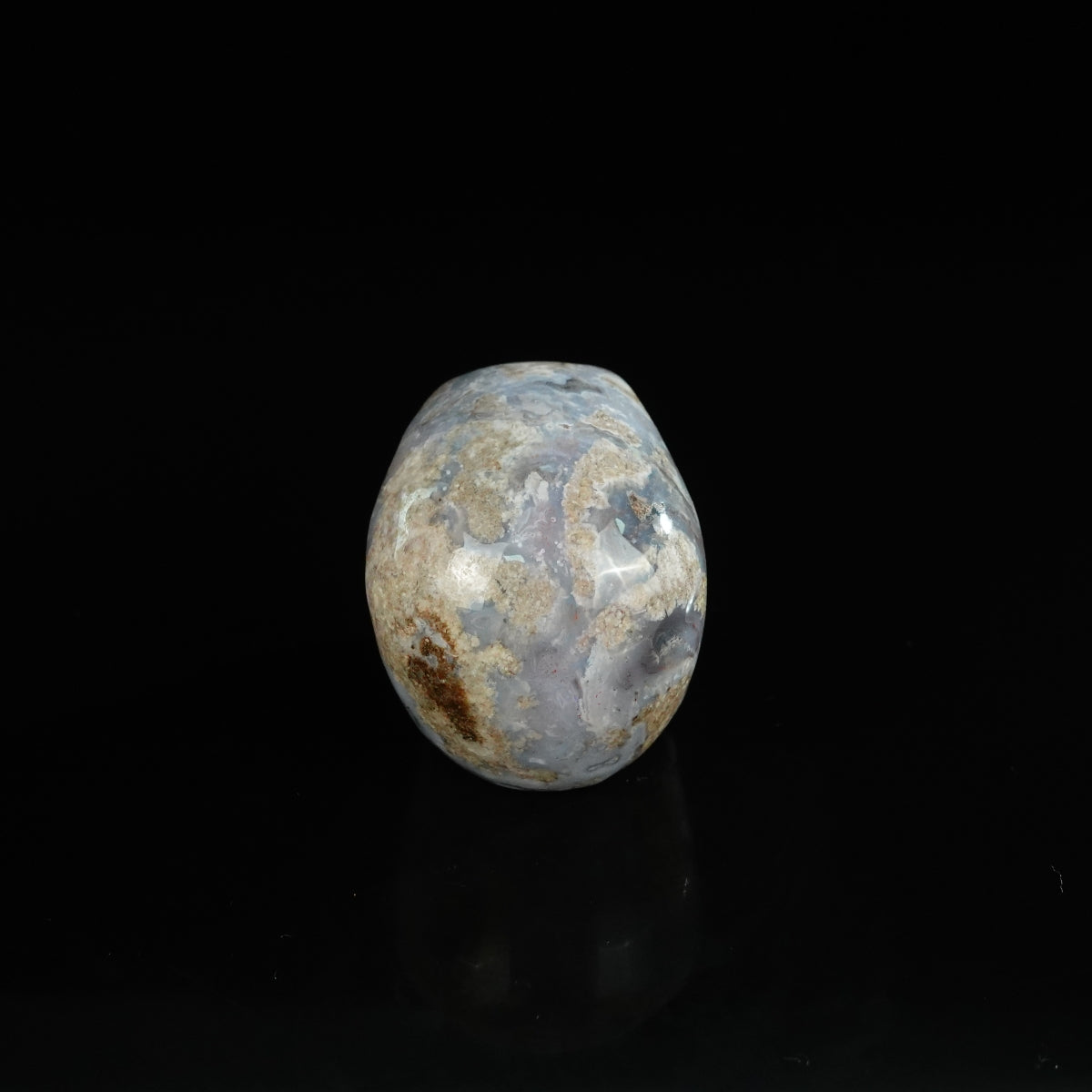 2.2" Blue Flower Agate Crystal Skull Carving - Unique Piece #BF15