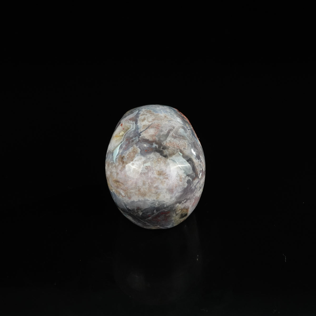 2.2" Blue Flower Agate Crystal Skull Carving - Unique Piece #BF16