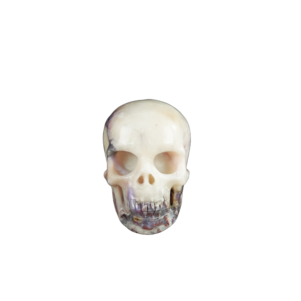 2.2" Blue Flower Agate Crystal Skull Carving - Unique Piece #BF17