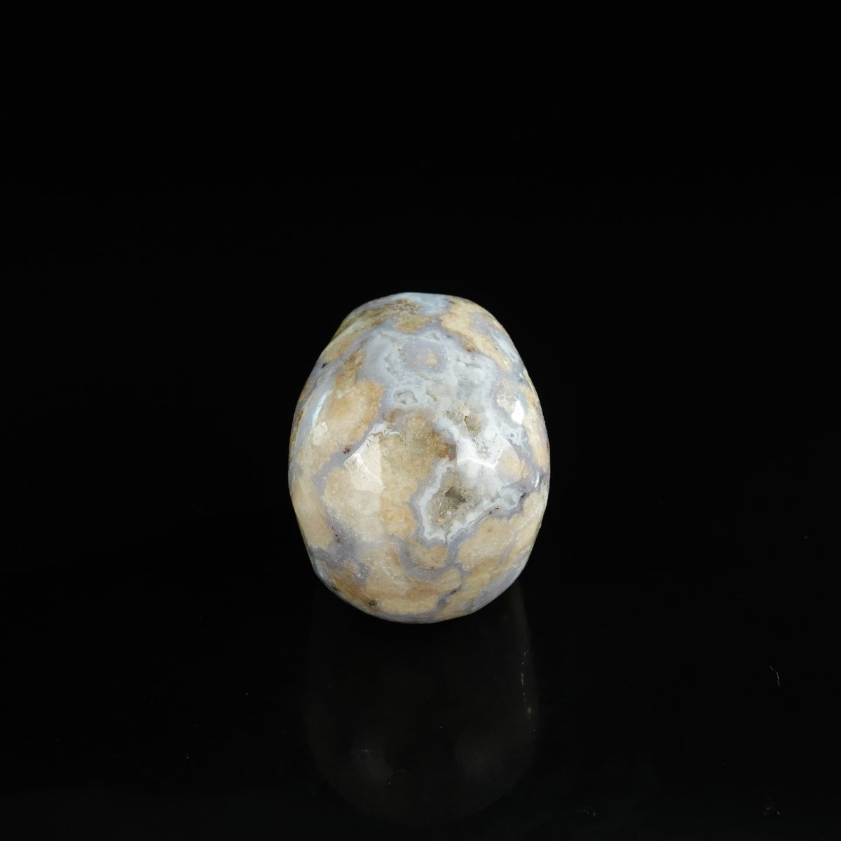 2.2" Blue Flower Agate Crystal Skull Carving - Unique Piece #BF18