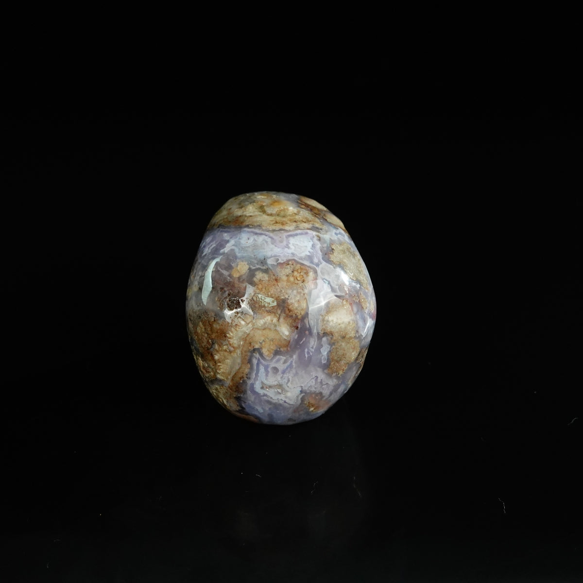 2.2" Blue Flower Agate Crystal Skull Carving - Unique Piece #BF19