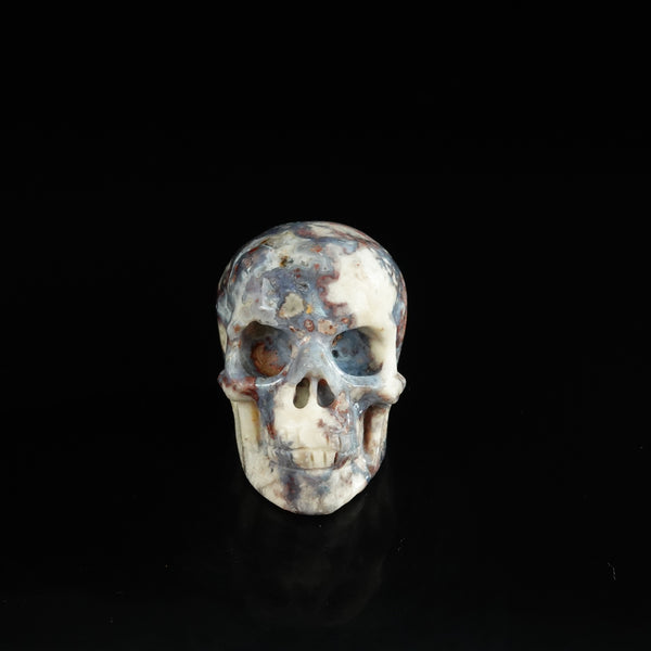 2.2" Blue Flower Agate Crystal Skull Carving - Unique Piece #BF20