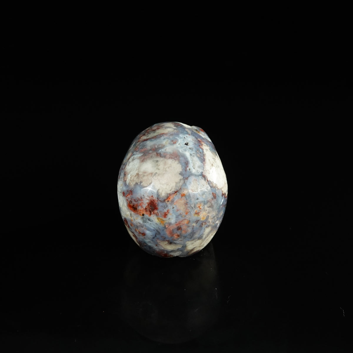 2.2" Blue Flower Agate Crystal Skull Carving - Unique Piece #BF20