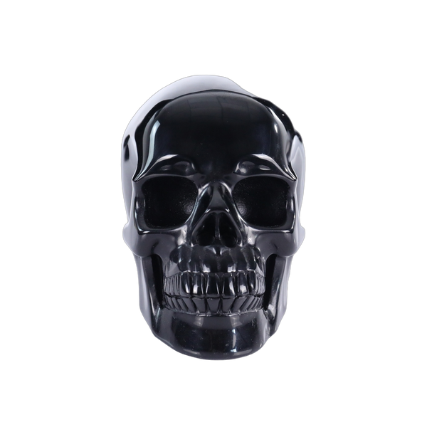 2.2" Black Obsidian Crystal Skull Carving - Hand Carved Decor