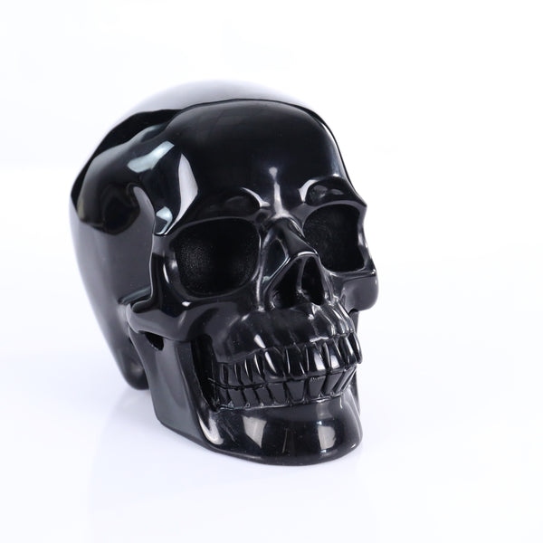 2.2" Black Obsidian Crystal Skull Carving - Unique Piece #BO01 - alternate view