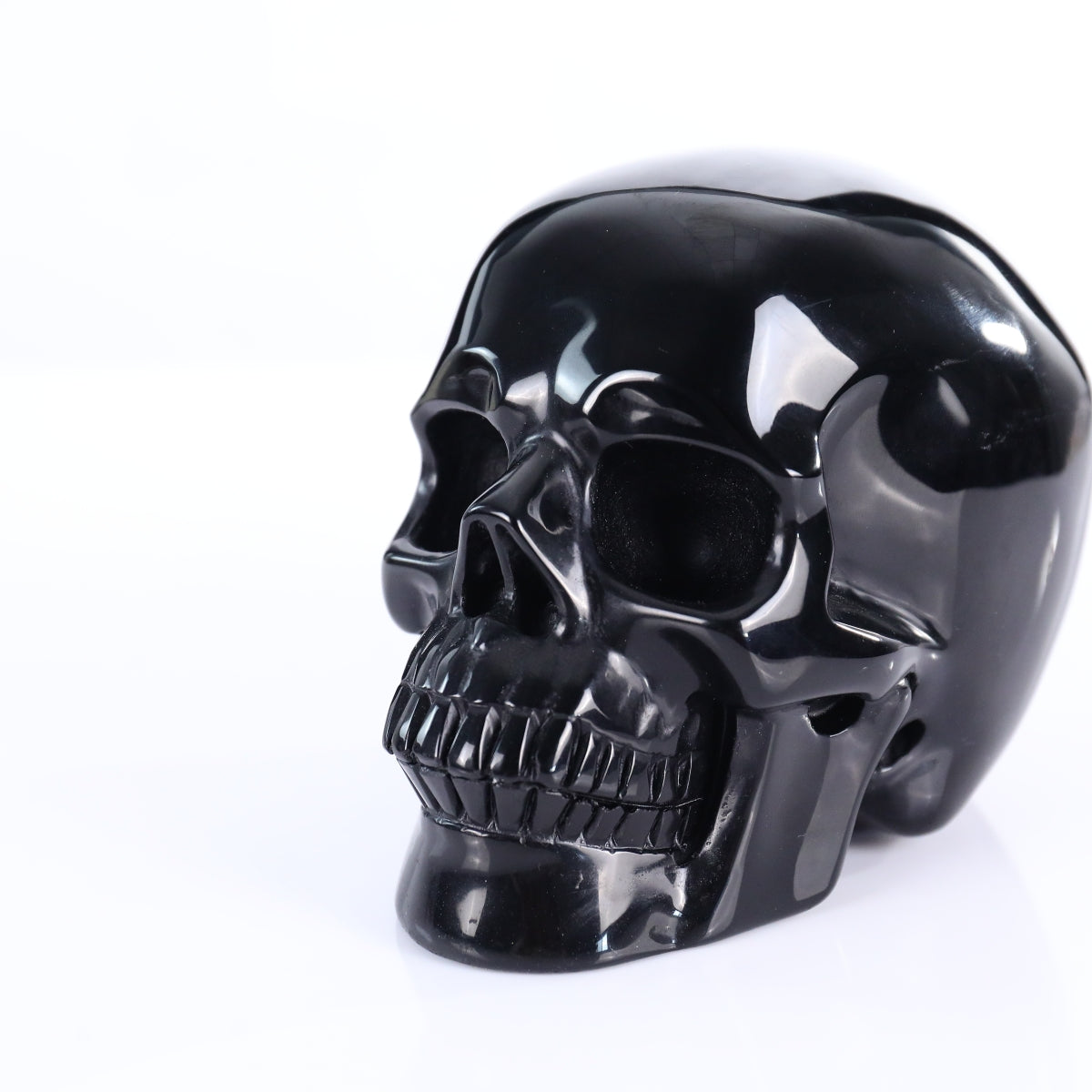 2.2" Black Obsidian Crystal Skull Carving - Unique Piece #BO02