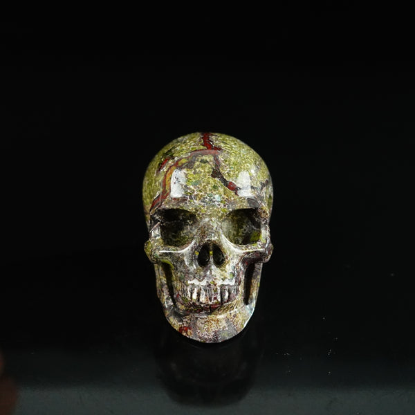 2.2" Dragon Blood Jasper Crystal Skull Carving - Unique Piece #DB01