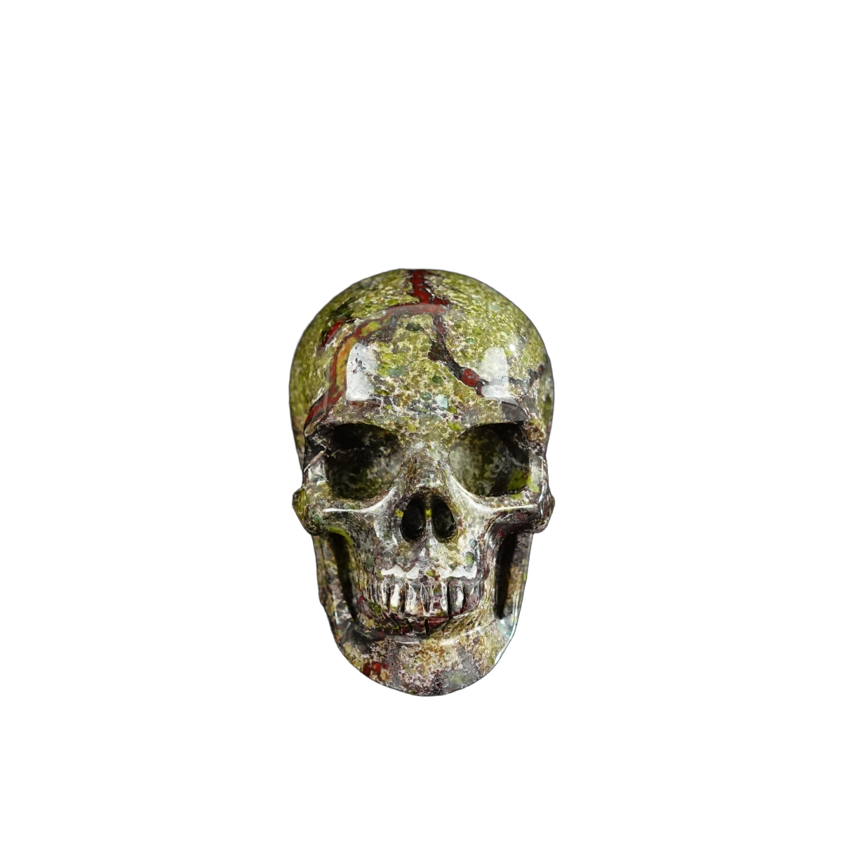 2.2" Dragon Blood Jasper Crystal Skull Carving - Hand Carved Decor
