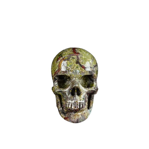 2.2" Dragon Blood Jasper Crystal Skull Carving - Hand Carved Decor