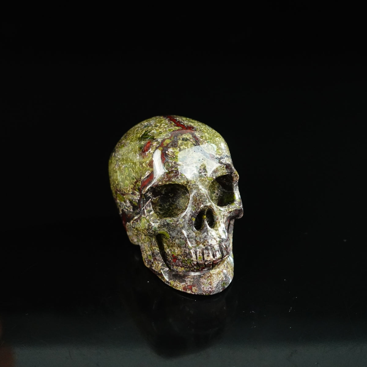 2.2" Dragon Blood Jasper Crystal Skull Carving - Unique Piece #DB01