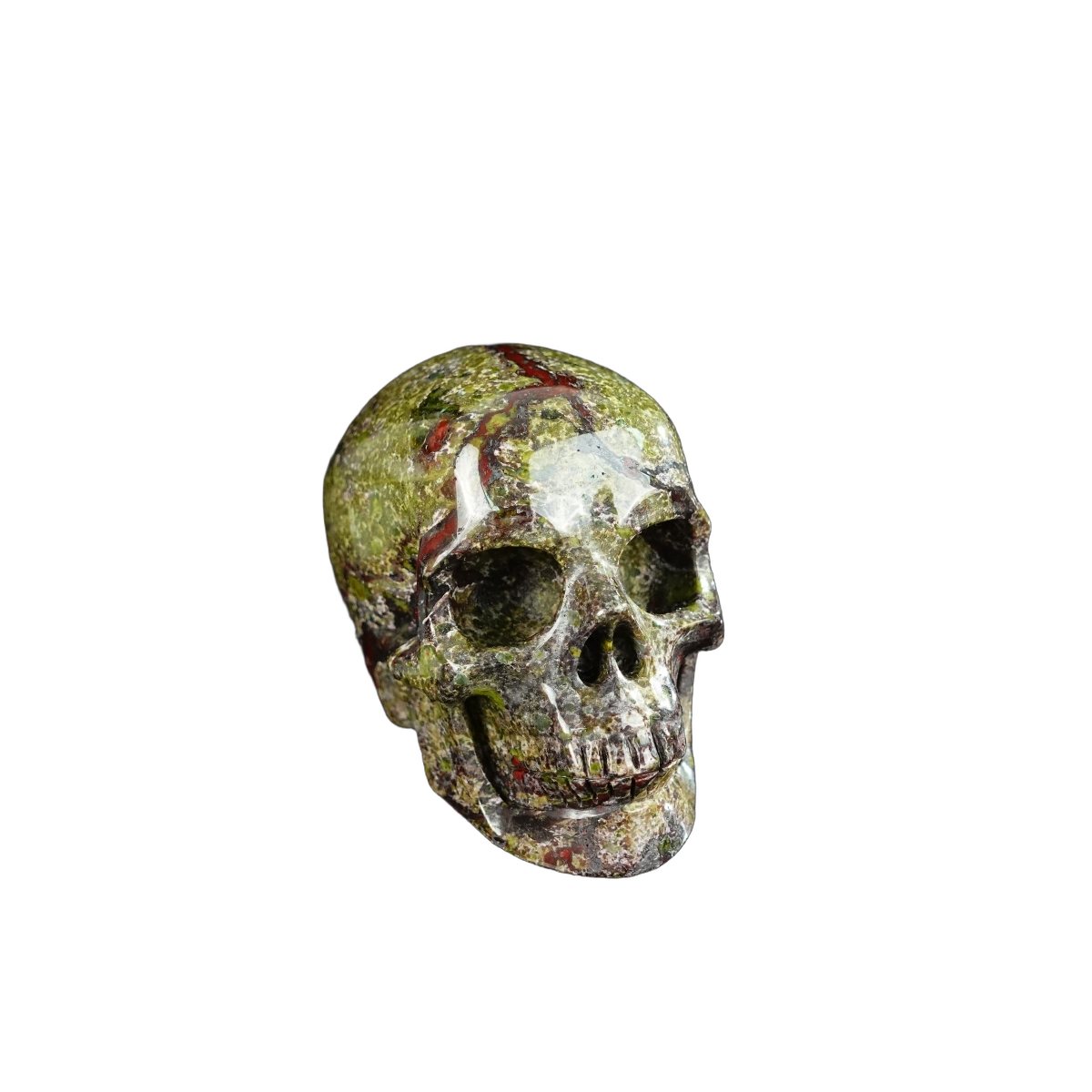 2.2" Dragon Blood Jasper Crystal Skull Carving - Hand Carved Decor
