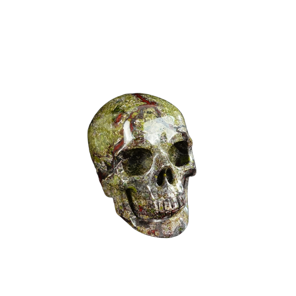 2.2" Dragon Blood Jasper Crystal Skull Carving - Hand Carved Decor - alternate view