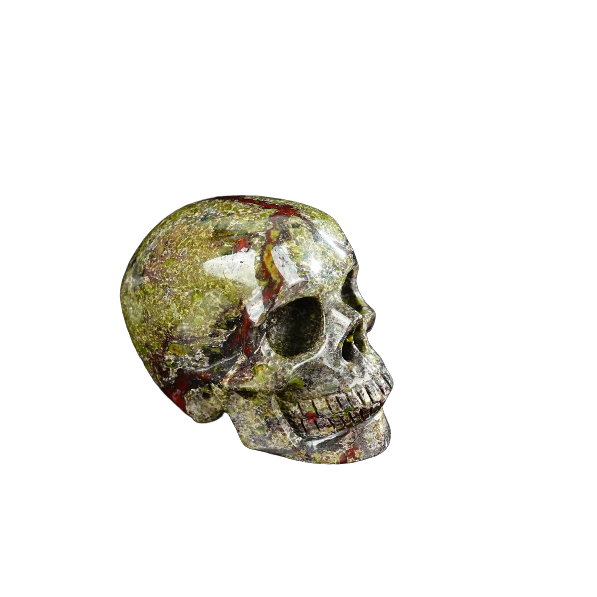 2.2" Dragon Blood Jasper Crystal Skull Carving - Hand Carved Decor
