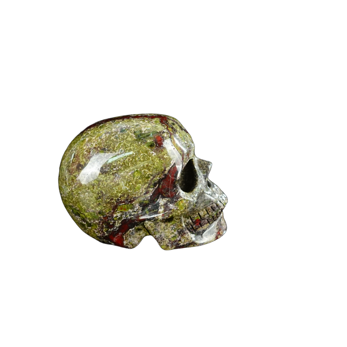 2.2" Dragon Blood Jasper Crystal Skull Carving - Hand Carved Decor