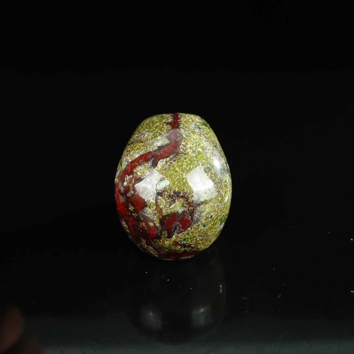 2.2" Dragon Blood Jasper Crystal Skull Carving - Unique Piece #DB01