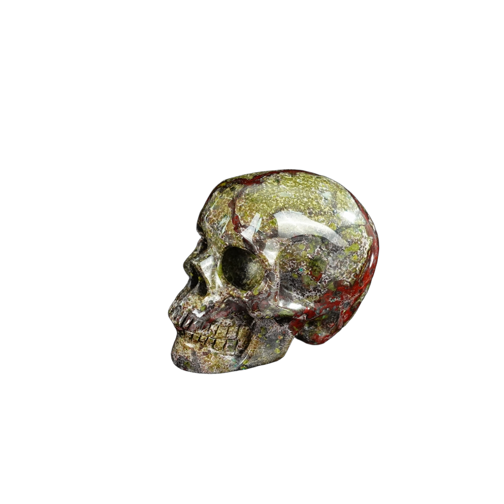 2.2" Dragon Blood Jasper Crystal Skull Carving - Hand Carved Decor