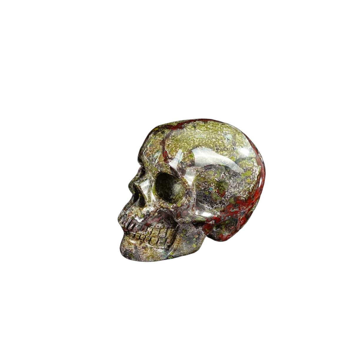 2.2" Dragon Blood Jasper Crystal Skull Carving - Hand Carved Decor