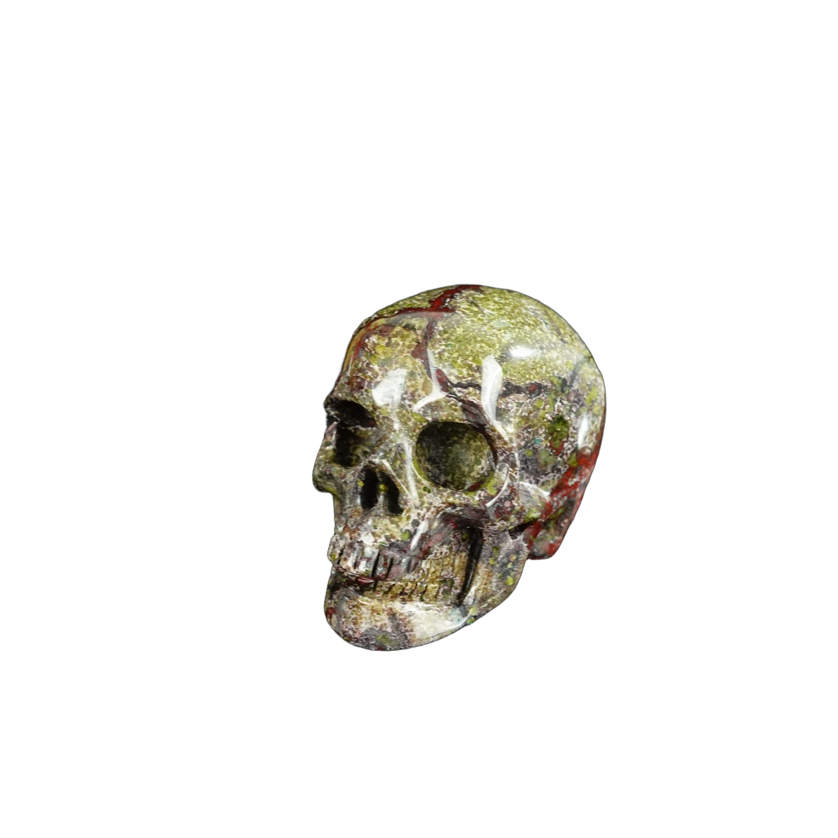 2.2" Dragon Blood Jasper Crystal Skull Carving - Hand Carved Decor
