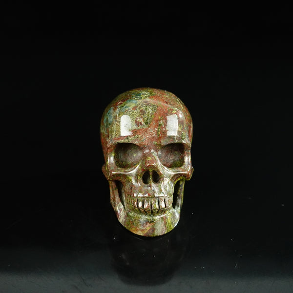 2.2" Dragon Blood Jasper Crystal Skull Carving - Unique Piece #DB02