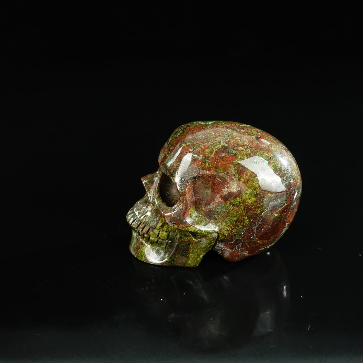 2.2" Dragon Blood Jasper Crystal Skull Carving - Unique Piece #DB02