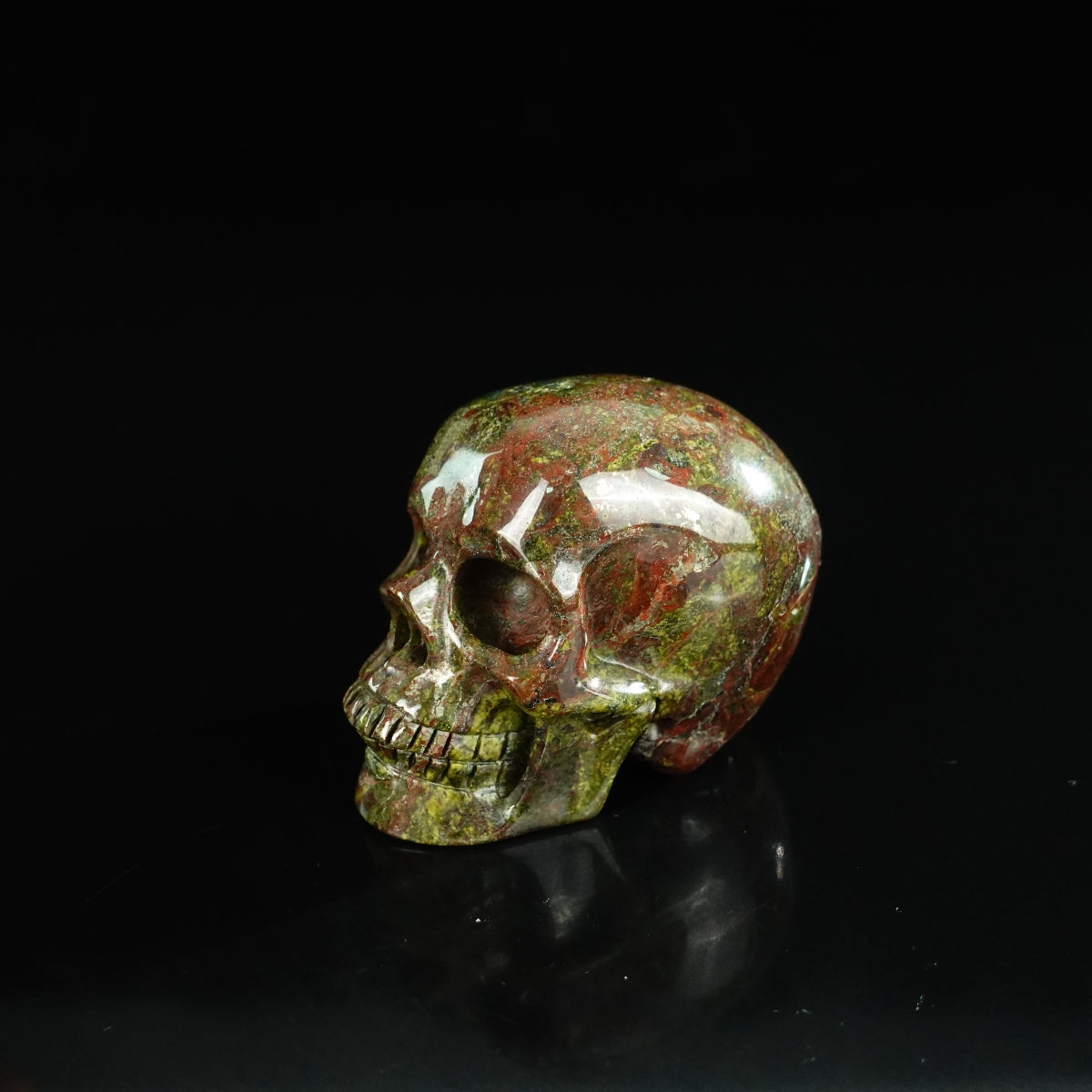 2.2" Dragon Blood Jasper Crystal Skull Carving - Unique Piece #DB02