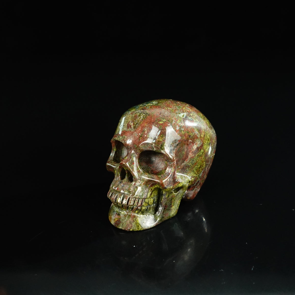2.2" Dragon Blood Jasper Crystal Skull Carving - Unique Piece #DB02