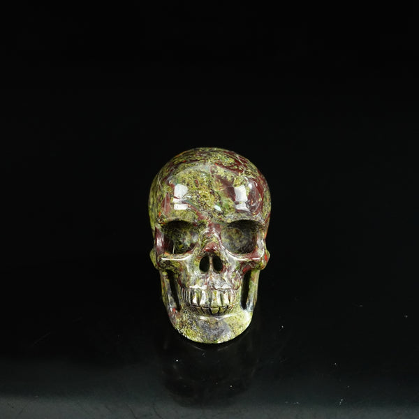 2.2" Dragon Blood Jasper Crystal Skull Carving - Unique Piece #DB03