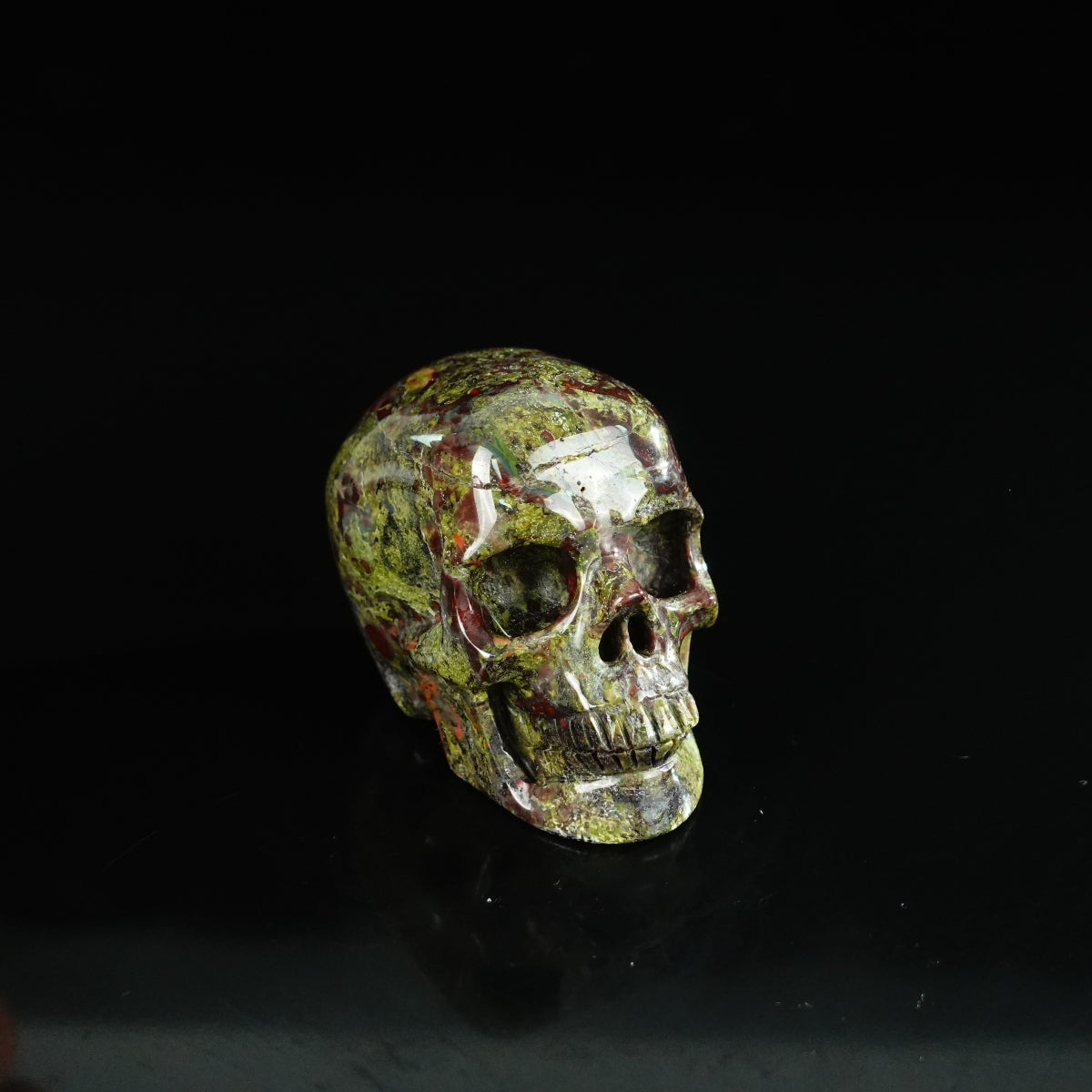 2.2" Dragon Blood Jasper Crystal Skull Carving - Unique Piece #DB03