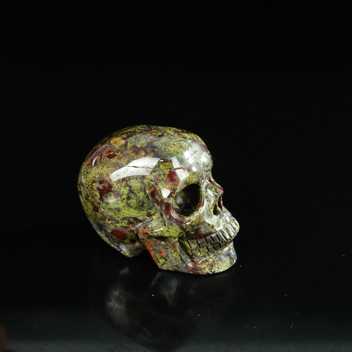 2.2" Dragon Blood Jasper Crystal Skull Carving - Unique Piece #DB03