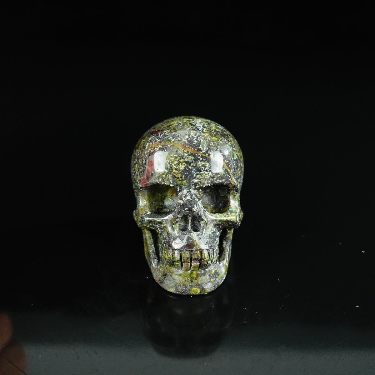 2.2" Dragon Blood Jasper Crystal Skull Carving - Unique Piece #DB04