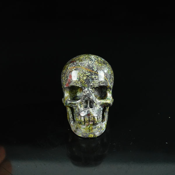 2.2" Dragon Blood Jasper Crystal Skull Carving - Unique Piece #DB04