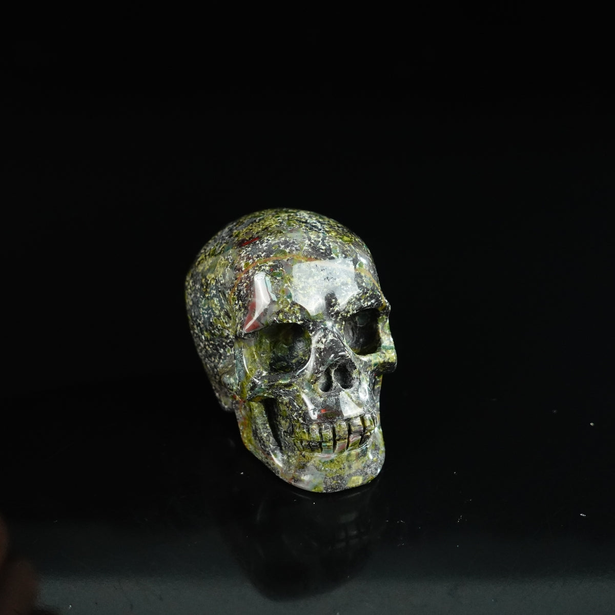 2.2" Dragon Blood Jasper Crystal Skull Carving - Unique Piece #DB04