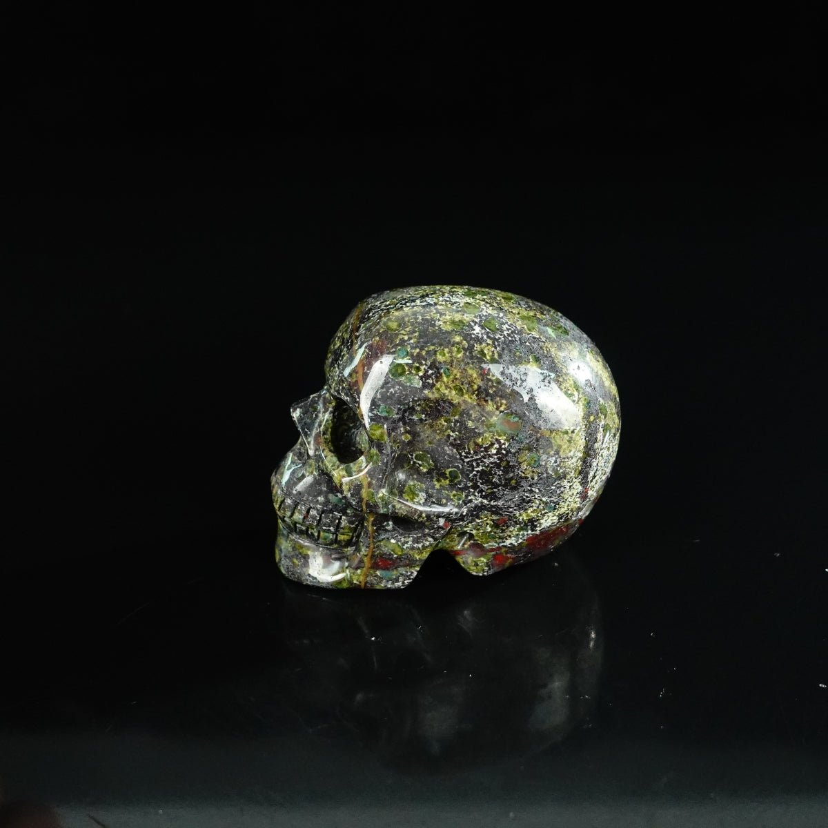 2.2" Dragon Blood Jasper Crystal Skull Carving - Unique Piece #DB04