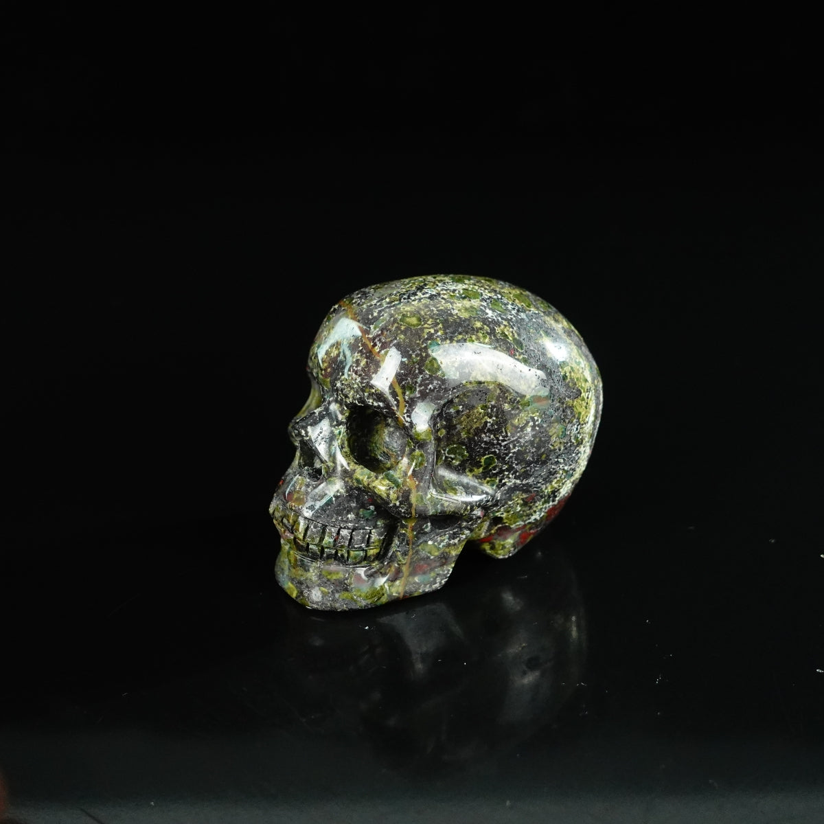 2.2" Dragon Blood Jasper Crystal Skull Carving - Unique Piece #DB04