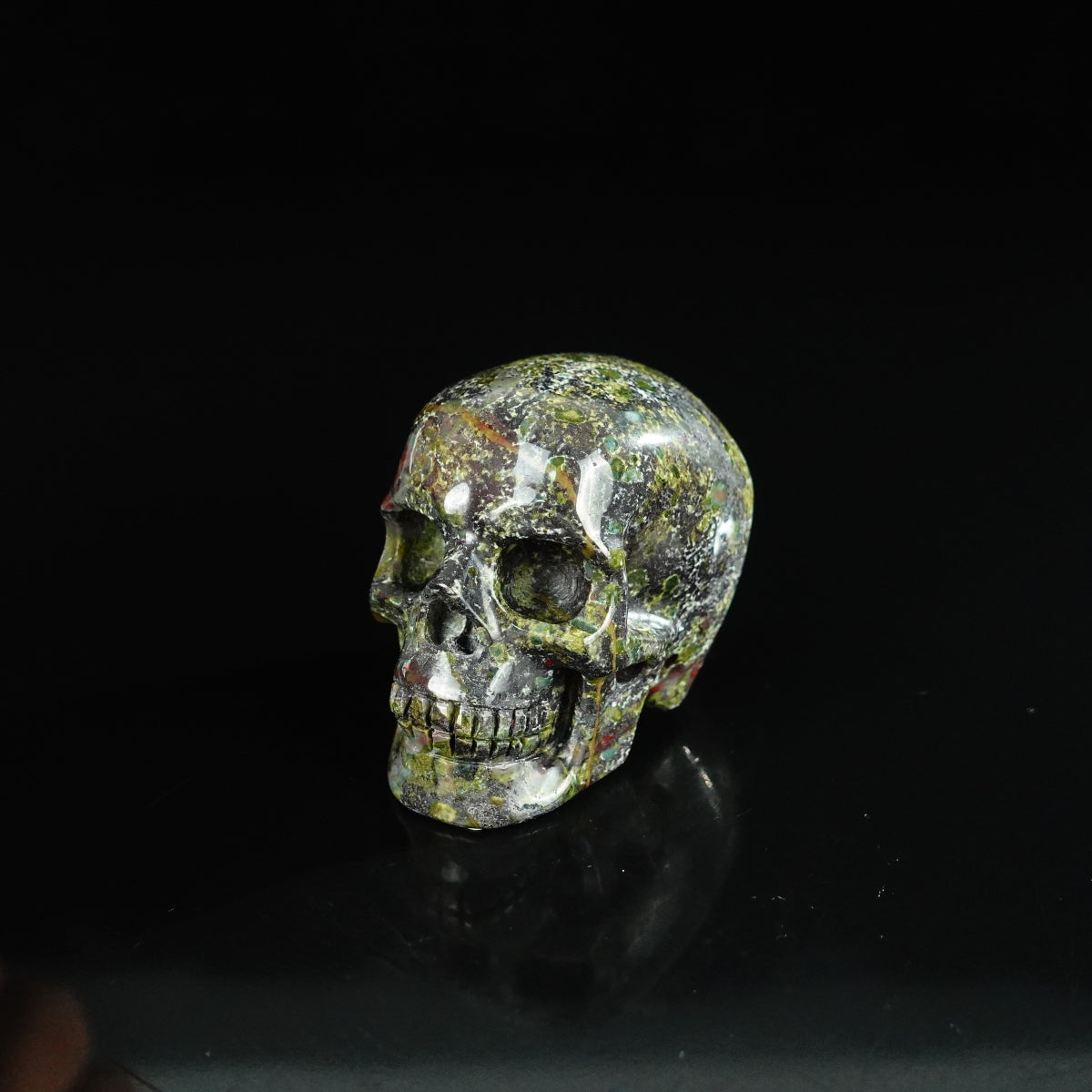 2.2" Dragon Blood Jasper Crystal Skull Carving - Unique Piece #DB04