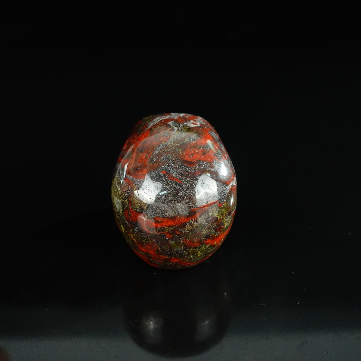 2.2" Dragon Blood Jasper Crystal Skull Carving - Unique Piece #DB05