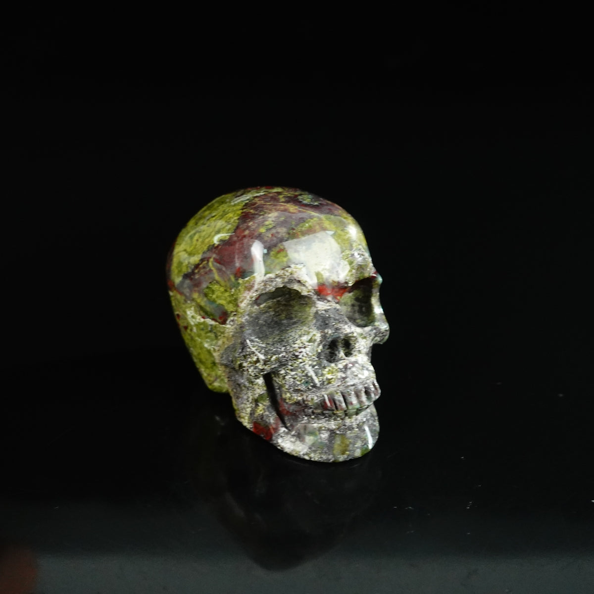2.2" Dragon Blood Jasper Crystal Skull Carving - Unique Piece #DB06
