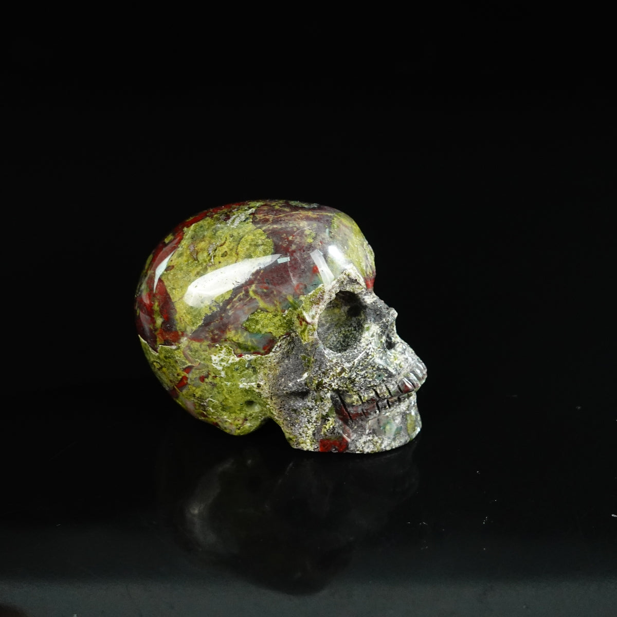 2.2" Dragon Blood Jasper Crystal Skull Carving - Unique Piece #DB06