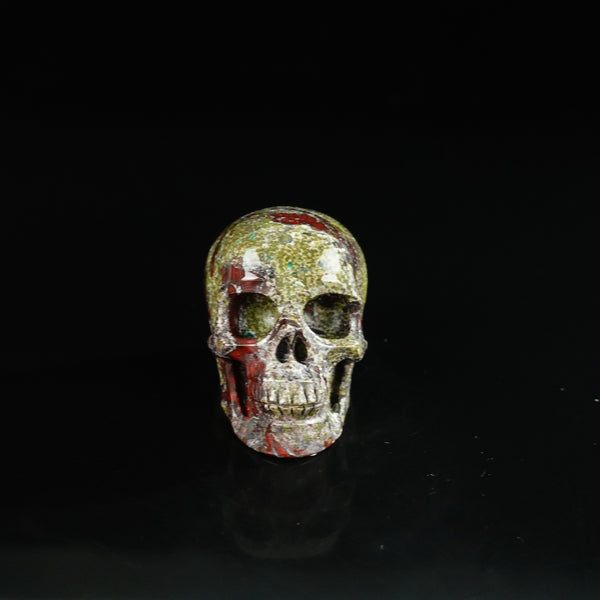 2.2" Dragon Blood Jasper Crystal Skull Carving - Unique Piece #DB08