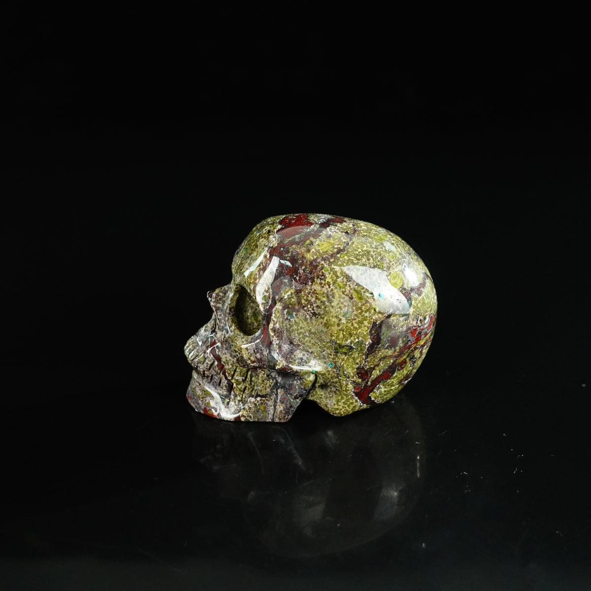 2.2" Dragon Blood Jasper Crystal Skull Carving - Unique Piece #DB08