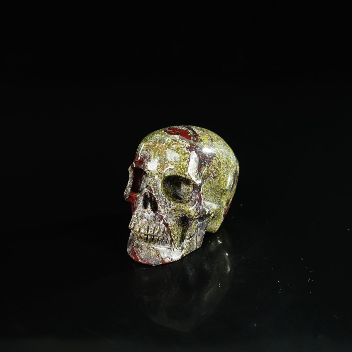 2.2" Dragon Blood Jasper Crystal Skull Carving - Unique Piece #DB08